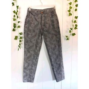 Vintage 90s Patterned Jeans Skirt Paisley Long Size 14 Willowbend Brand Colorful Made in USA